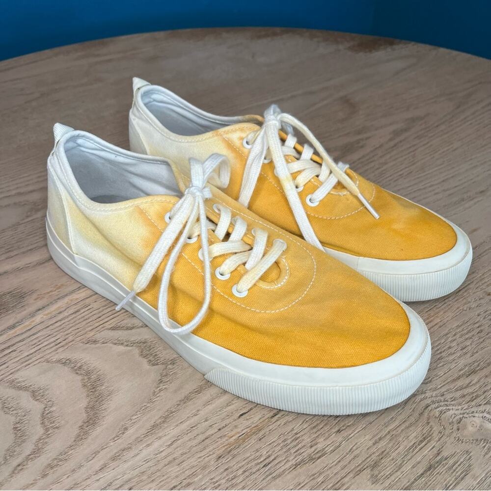 EVERLANE The Forever Sneaker Gold Dip-Dye White Canvas Women’s 9.5